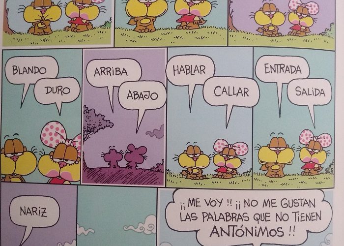 Spanish vocabulary: Humor de Gaturro – antónimos